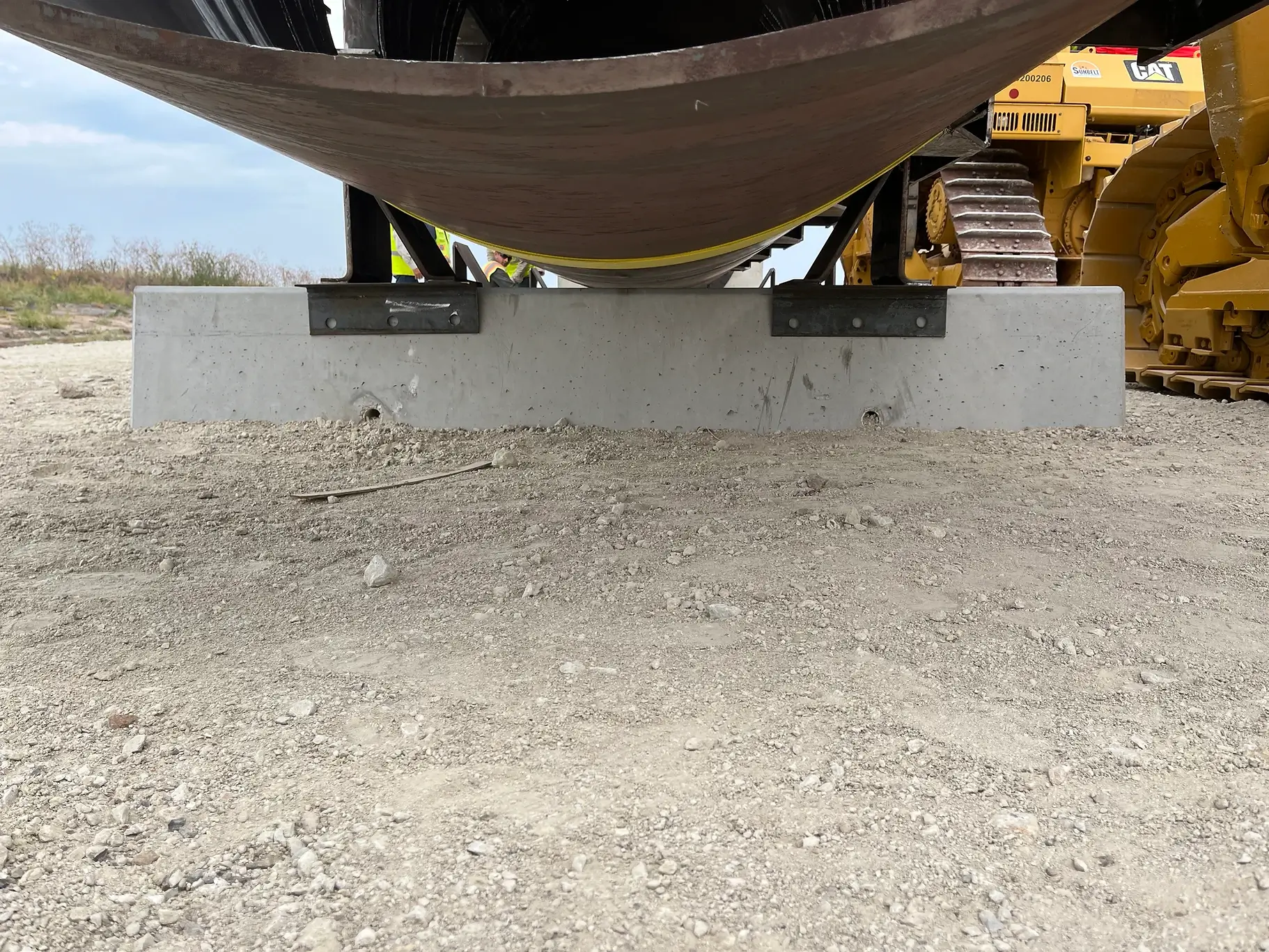 close up of concrete base at DRTF facility